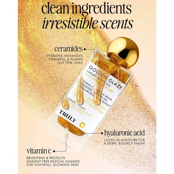 TRULY - NWT Golden Glaze Luxury Body Oil. Scented w/Clove, Orange, & Vanilla - Picture 3 of 16